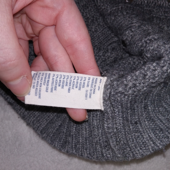 Y2K Fitted American Eagle Gray Wool Cable Knit  Sweater Dress Size M - Picture 8 of 12